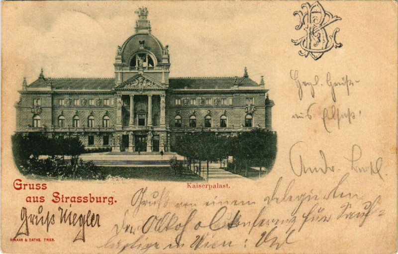 Carte postale ancienne Gruss aus Strassburg à Russ