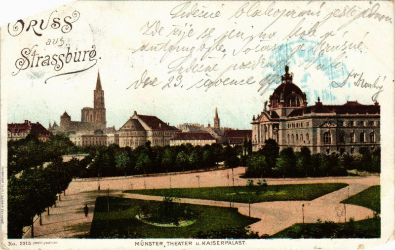 Carte postale ancienne Gruss aus Strassburg à Russ