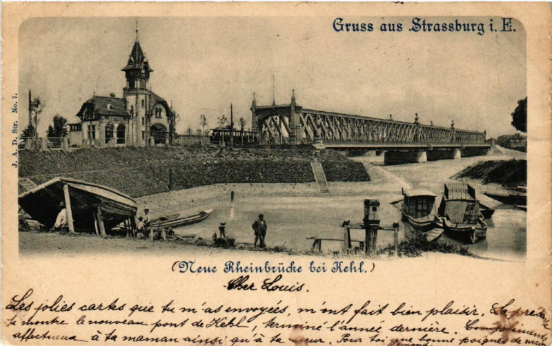 Carte postale ancienne Gruss aus Strassburg à Russ