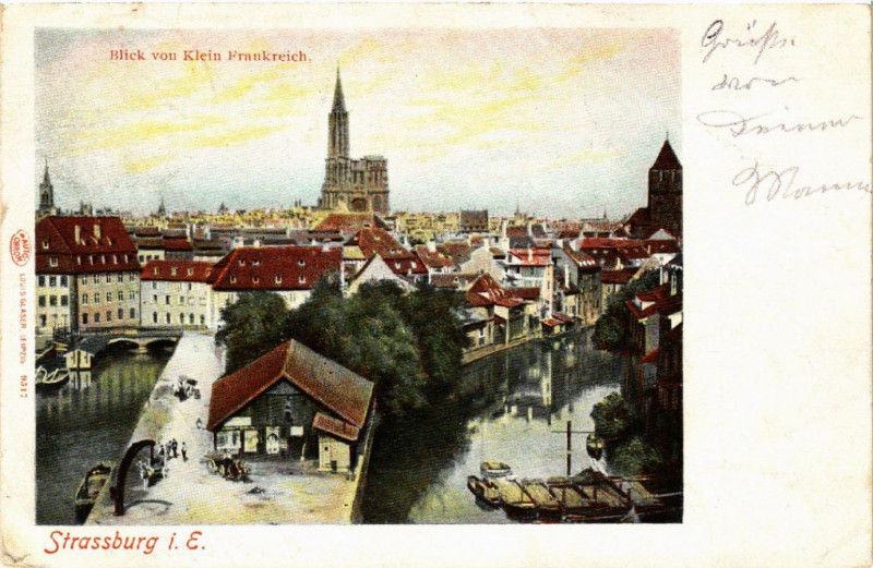 Carte postale ancienne Strassburg-Blick von Klein Frankreich