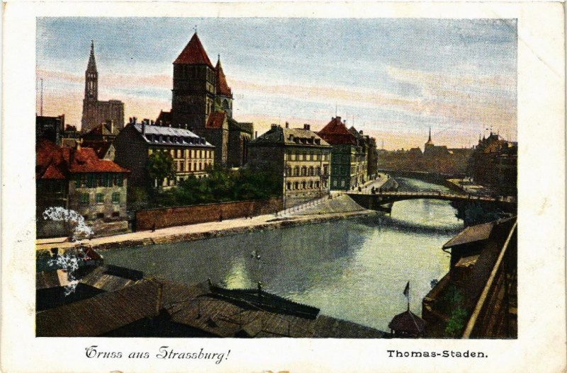 Carte postale ancienne Gruss aus Strassburg à Russ