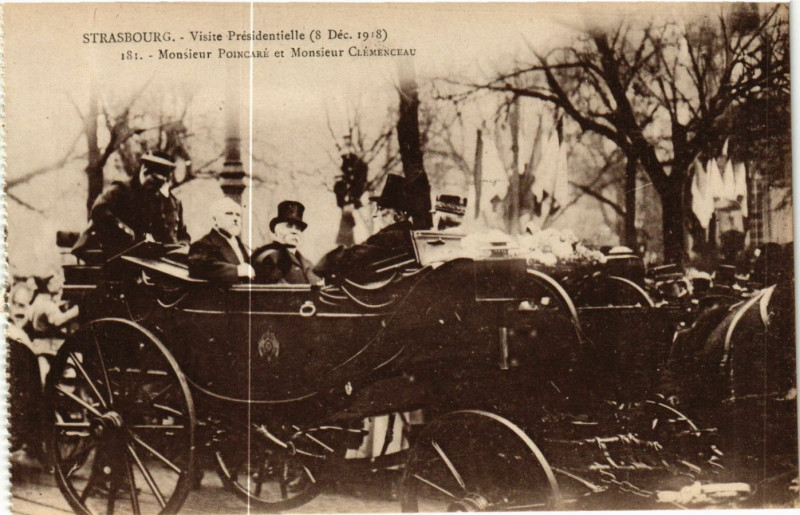 Carte postale ancienne Strasbourg - Visite Presidentielle - Monsieur Poncare et Monsie à Strasbourg