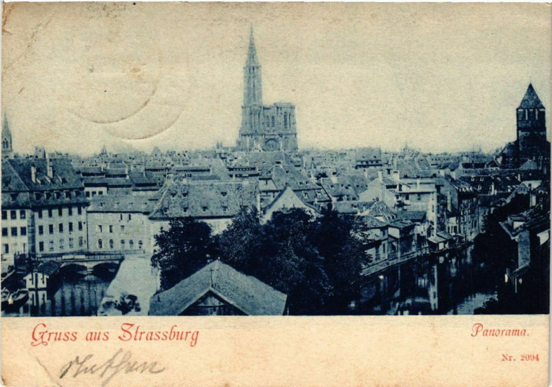 Carte postale ancienne Gruss aus Strassburg à Russ