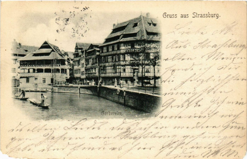 Carte postale ancienne Gruss aus Strassburg à Russ