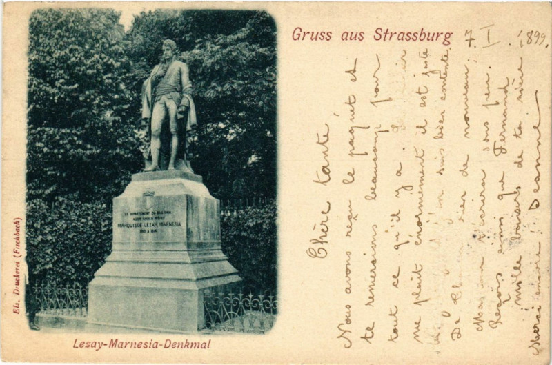 Carte postale ancienne Gruss aus Strassburg à Russ