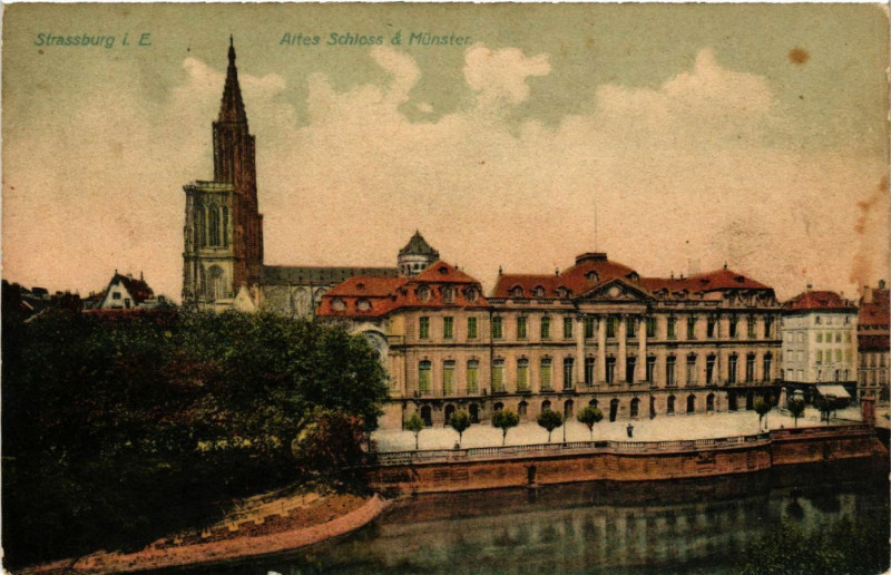 Carte postale ancienne Strassburg-Altes Schloss & Munster