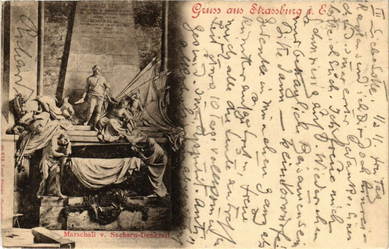 Carte postale ancienne Gruss aus Strassburg à Russ