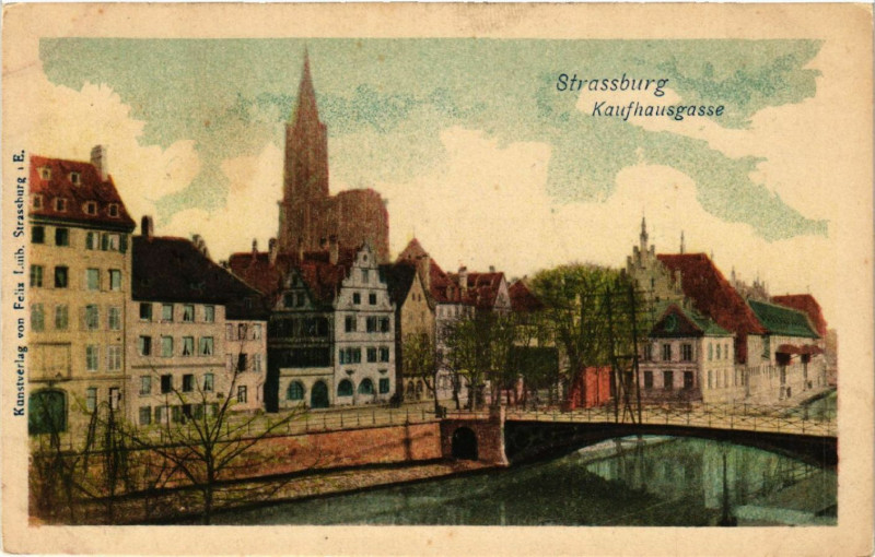 Carte postale ancienne Strassburg-Kaufhausgasse