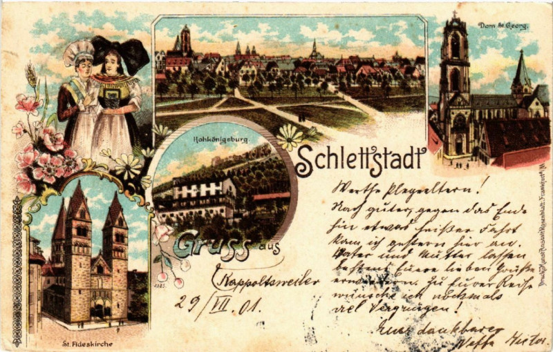 Carte postale ancienne Gruss aus Schlettstadt à Russ