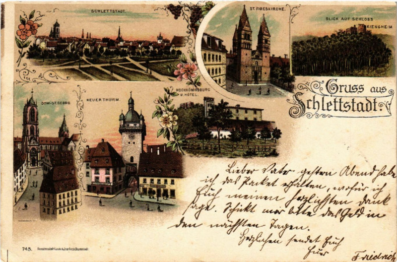 Carte postale ancienne Gruss aus Schlettstadt à Russ