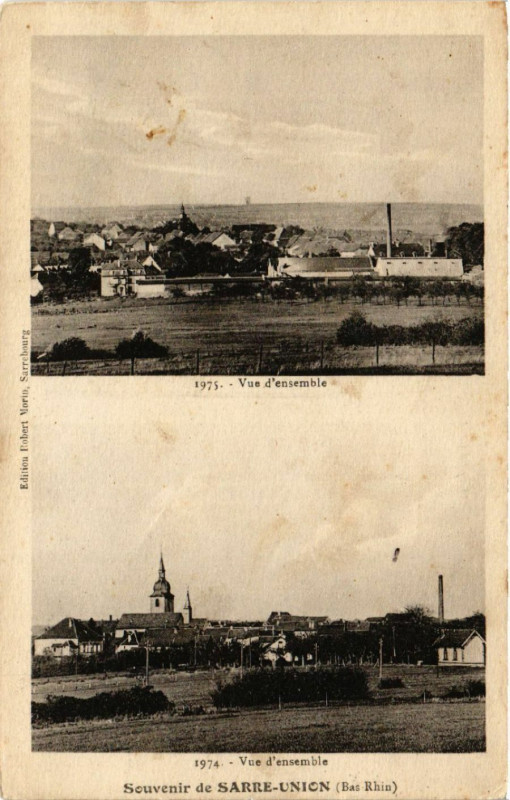 Carte postale ancienne Souvenir de Sarre-Union (Bas Rhin) - Vue d'ensemble à Sarre-Union