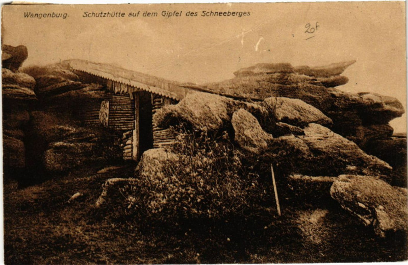 Carte postale ancienne Wangenburg-Schutzhutte auf dem Gipfel des Schnéeberges à Berg