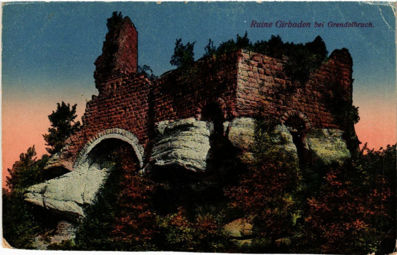 Carte postale ancienne Ruine Girbaden b. Grendelbruch à Grendelbruch