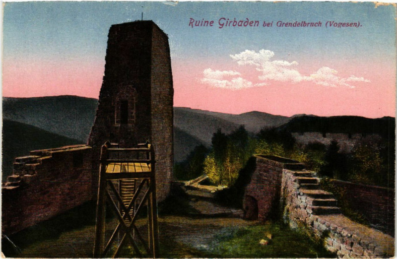 Carte postale ancienne Ruine Girbaden b. Grendelbruch à Grendelbruch