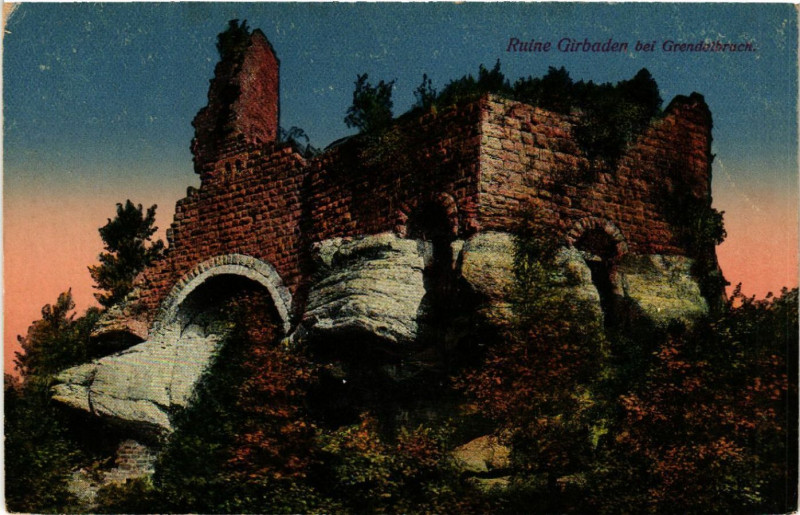 Carte postale ancienne Ruine Girbaden b. Grendelbruch à Grendelbruch