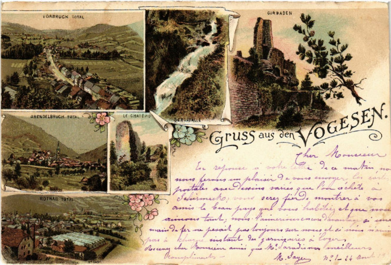 Carte postale ancienne Gruss aus den Vogesen à Russ