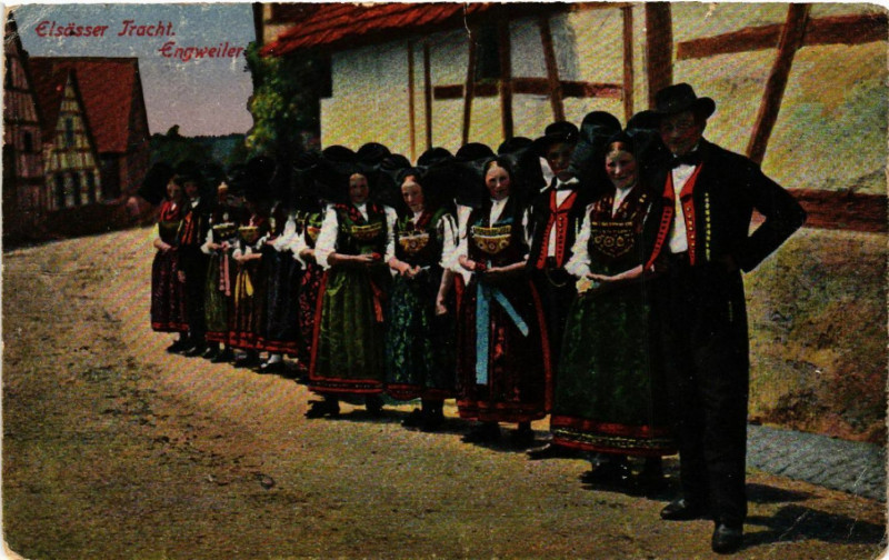 Carte postale ancienne Engwiller-Elsasser Tracht à Engwiller