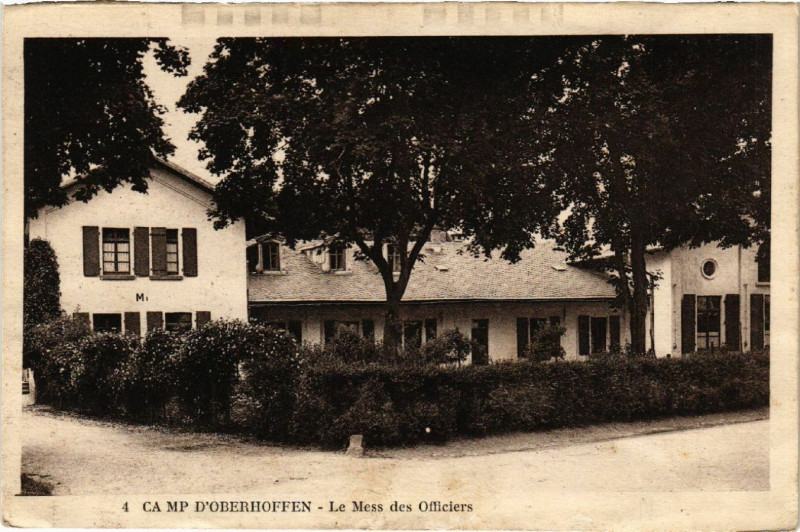 Carte postale ancienne Camp d'Oberhoffen Le Mess des Officiers à Hoffen