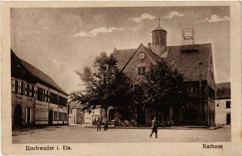 Carte postale ancienne Bischweiler Rathaus
