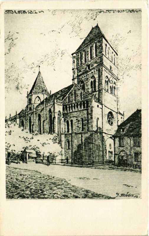 Carte postale ancienne Strassburg - Saint-Thomas