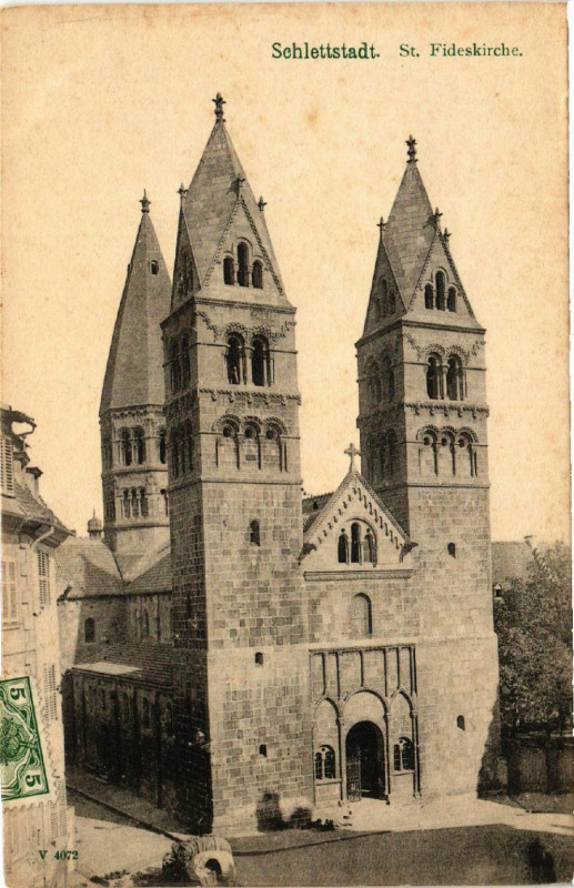 Carte postale ancienne Schlettstadt - Saint-Fideskirche