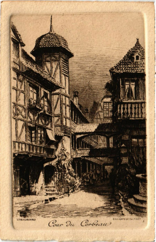 Carte postale ancienne Cour du Corbeau