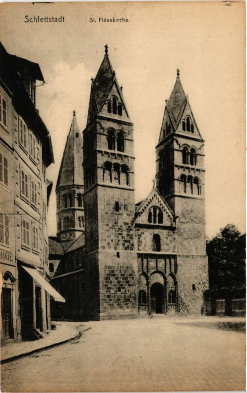 Carte postale ancienne Schlettstadt - Saint-Fideskirche