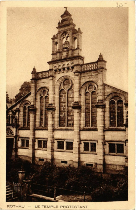 Carte postale ancienne Rothau - Le Temple Protestant à Rothau