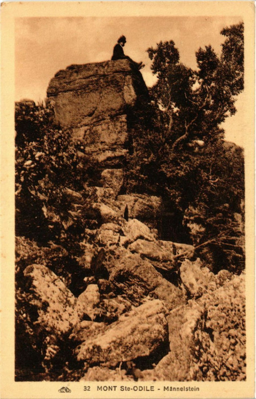 Carte postale ancienne Mont Sainte-Odile - Manneistein
