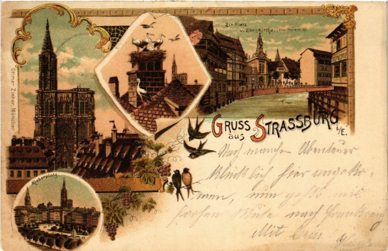 Carte postale ancienne Strasbourg - Strassburg - Zix-Platz u. Zionskirche - Scenes à Strasbourg
