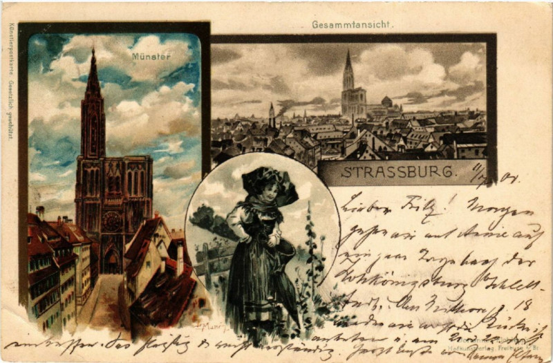Carte postale ancienne Strasbourg - Strassburg - Vue - Gesammtansicht - Munster à Strasbourg