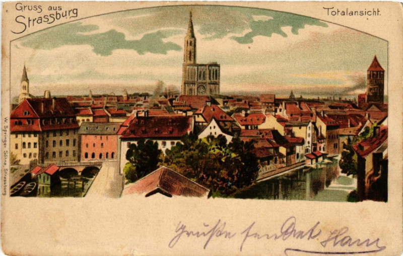 Carte postale ancienne Strasbourg - Strassburg - Totalansicht - Vue à Strasbourg