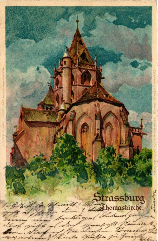 Carte postale ancienne Strasbourg - Strassburg - Thomaskirche à Strasbourg