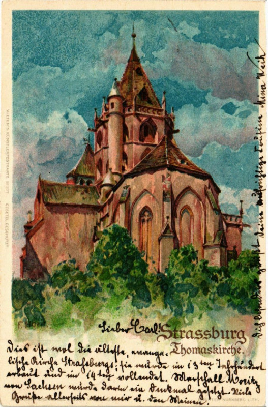 Carte postale ancienne Strasbourg - Strassburg - Thomaskirche à Strasbourg