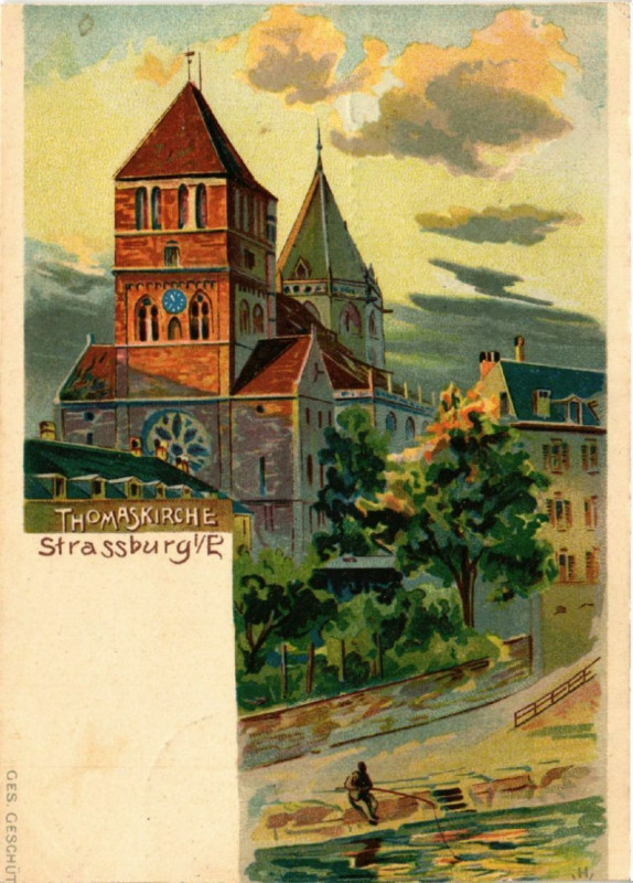 Carte postale ancienne Strasbourg - Strassburg - Thomaskirche à Strasbourg