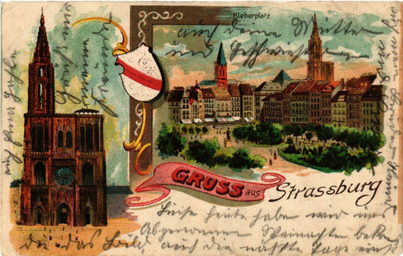 Carte postale ancienne Strasbourg - Strassburg - Munster - Kleberplatz à Strasbourg