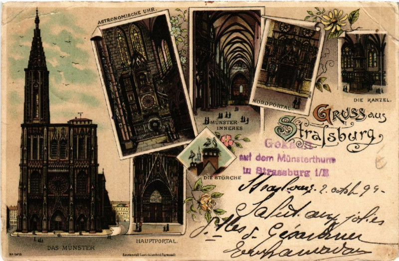 Carte postale ancienne Strasbourg - Strassburg - Munster - Inneres - Nordportal à Strasbourg