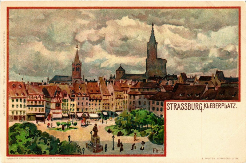 Carte postale ancienne Strasbourg - Strassburg - Kleberplatz à Strasbourg