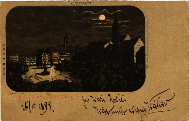 Carte postale ancienne Strasbourg - Strassburg - Kleberplatz à Strasbourg