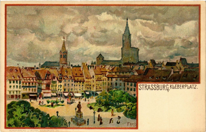 Carte postale ancienne Strasbourg - Strassburg - Kleberplatz à Strasbourg