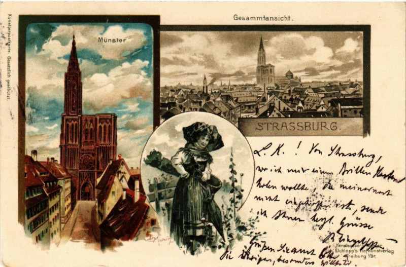 Carte postale ancienne Strasbourg - Strassburg - Gesammtansicht - Munster à Strasbourg