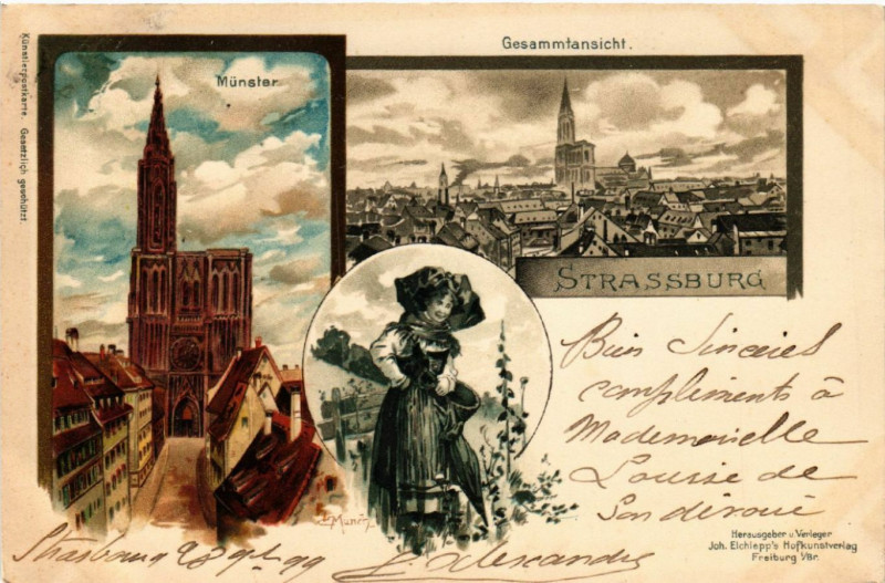 Carte postale ancienne Strasbourg - Strassburg - Gesammtansicht - Munster à Strasbourg