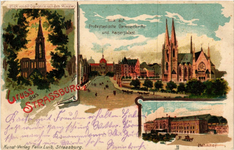 Carte postale ancienne Strasbourg - Strassburg - Gare - Bahnhof - Scenes à Strasbourg