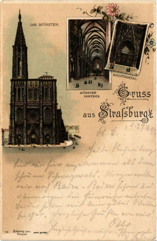 Carte postale ancienne Strasbourg - Strassburg - Cathedrale - Hauptportal - Inneres à Strasbourg