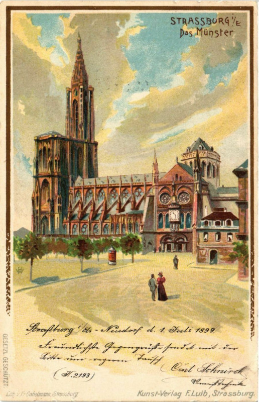 Carte postale ancienne Strasbourg - Strassburg - Cathedrale - Das Munster à Strasbourg
