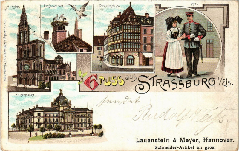 Carte postale ancienne Strasbourg - Strassburg - Alte Haus - Munster - Kaiserpalast à Strasbourg