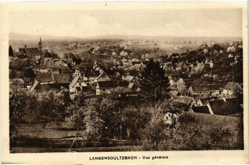 Carte postale ancienne Langensoultzbach - Vue générale à Langensoultzbach