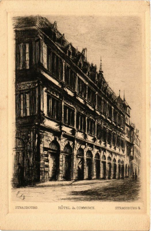 Carte postale ancienne Strassbourg - Hotel du Commerce