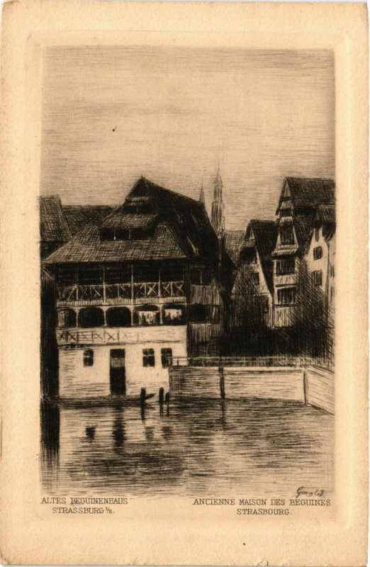Carte postale ancienne Altes Beguinenhaus Strassbourg