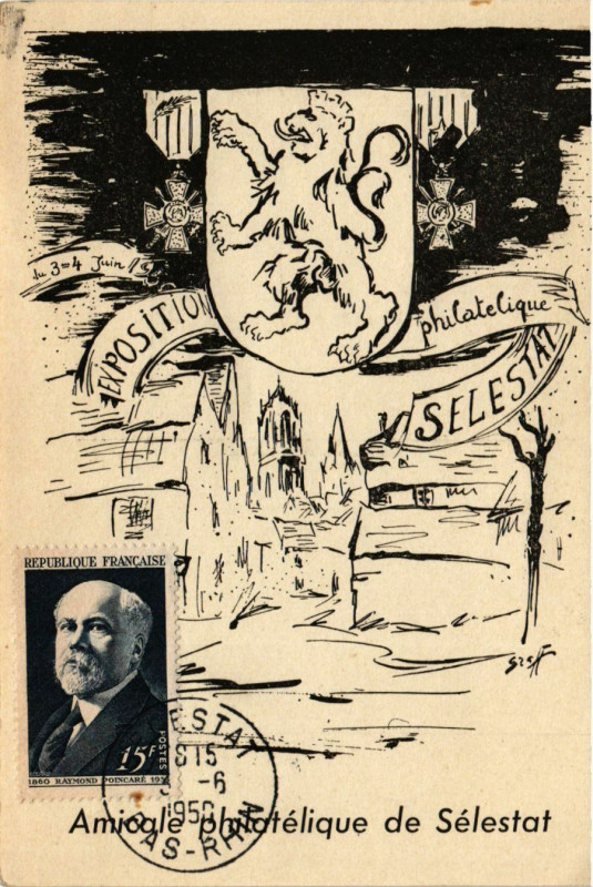 Carte postale ancienne Amicale phitatelique de Selestat à Sélestat